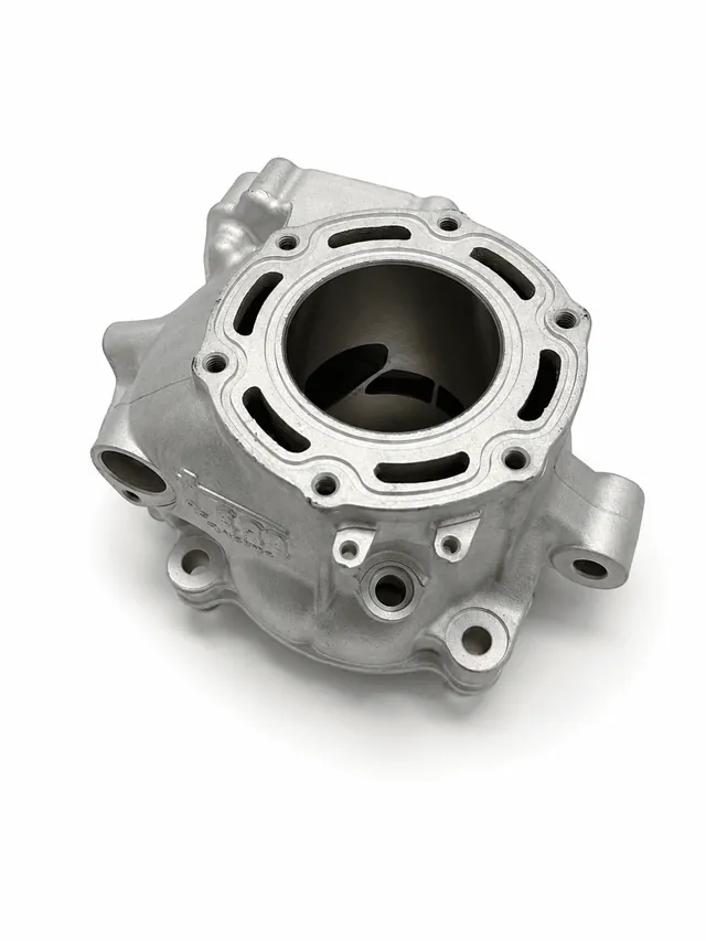 Cilindro TM EN/MX 125 de 2 tiempos recromado con restauración del recubrimiento de níquel-carburo de silicio y pulido T-Shape.