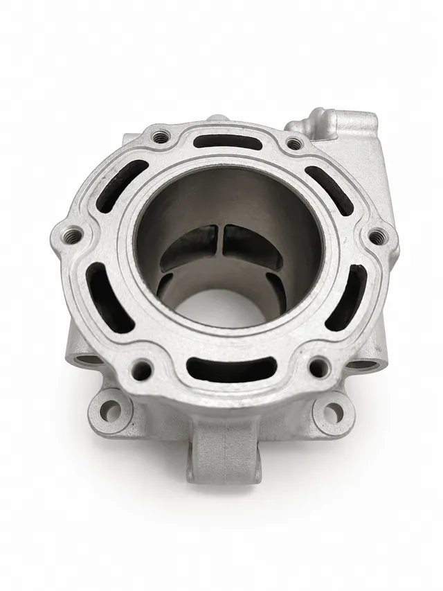 Cilindro TM EN/MX 125 de 2 tiempos recromado con restauración del recubrimiento de níquel-carburo de silicio y pulido T-Shape.